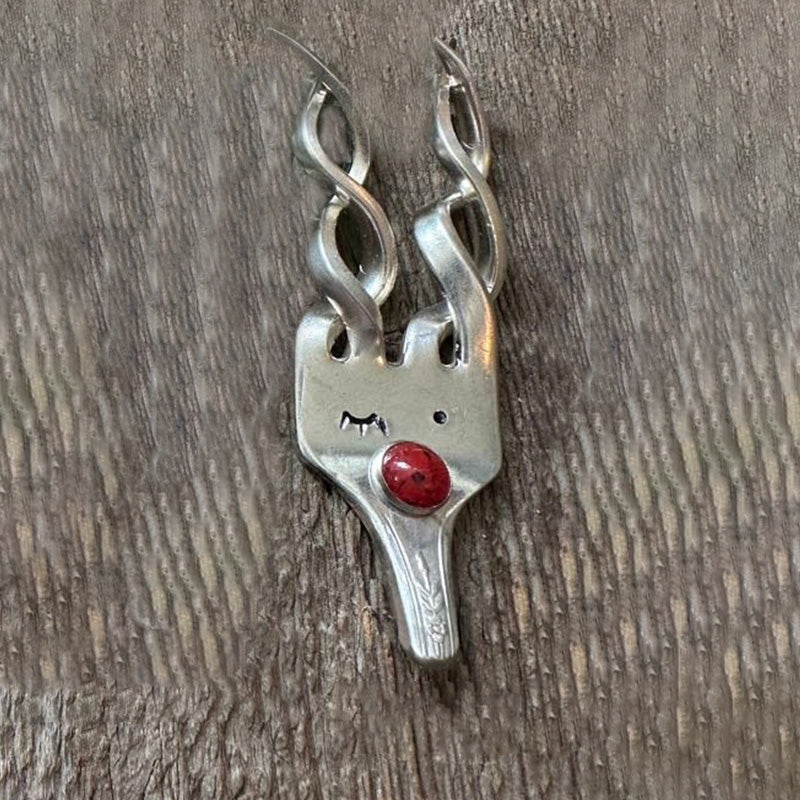 Morsom gaffel reinsdyr ornament