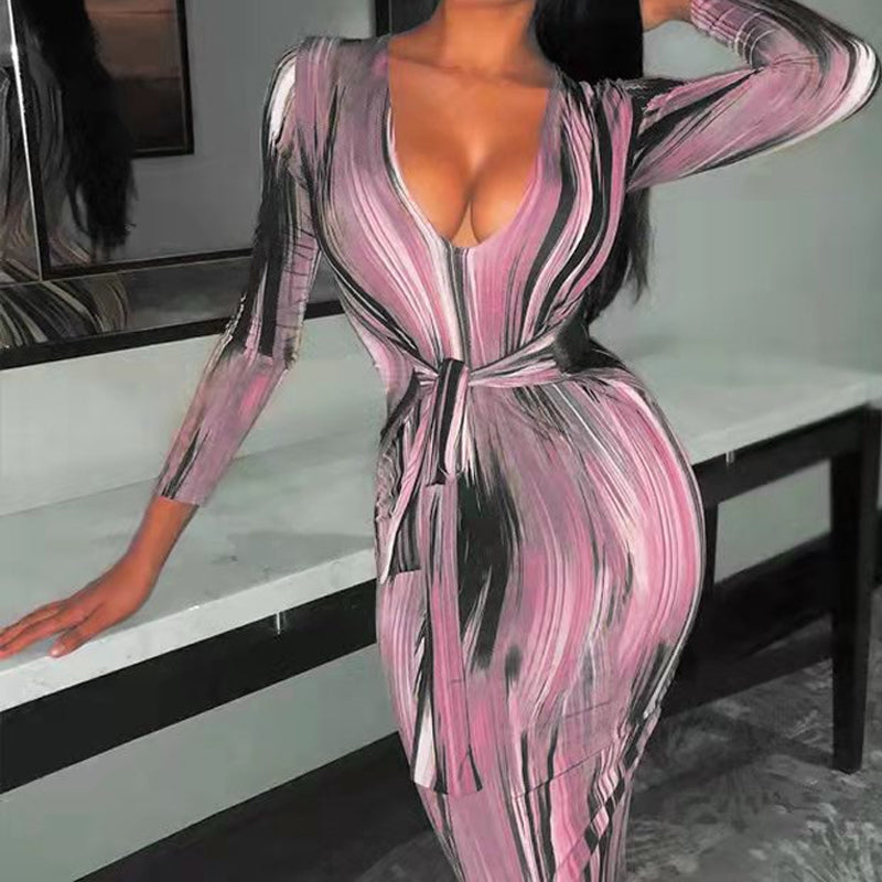 Sexy kjoler for kvinner 3D Stripe Printed