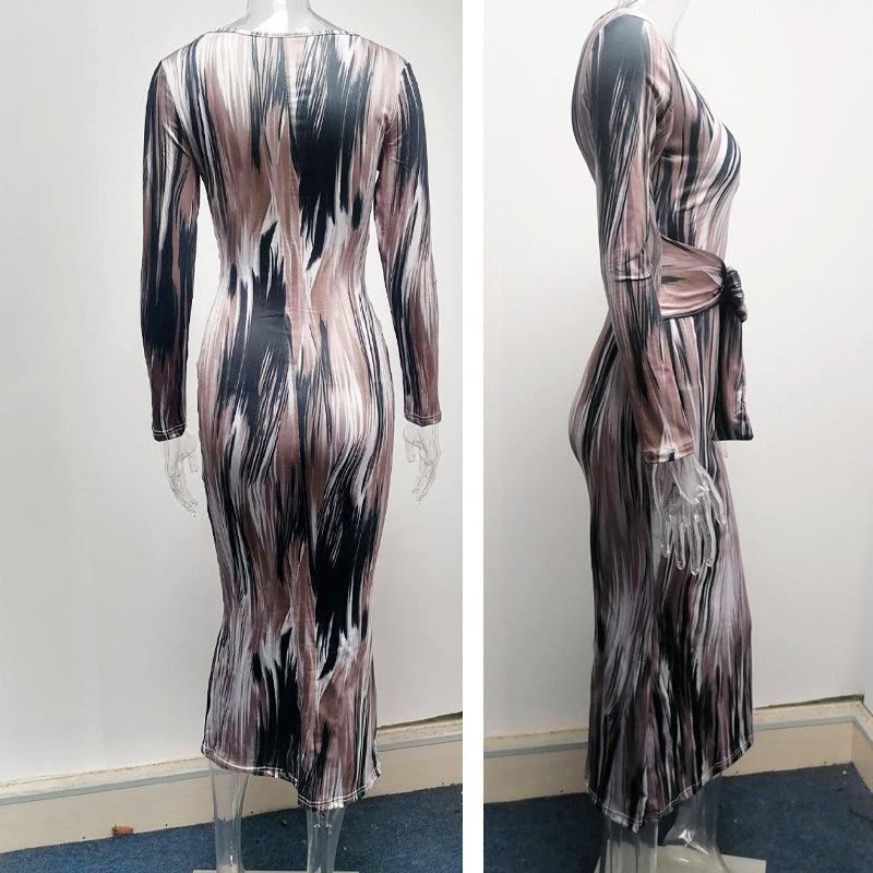 Sexy kjoler for kvinner 3D Stripe Printed