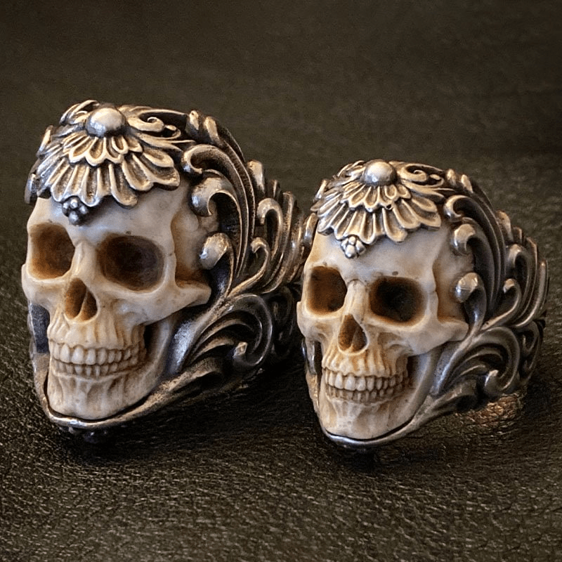 💀💀Vintage polsk floral pansergevir hodeskallering