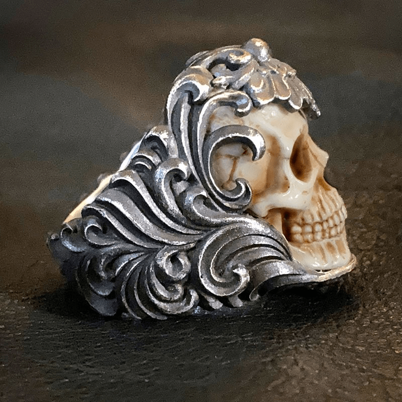💀💀Vintage polsk floral pansergevir hodeskallering