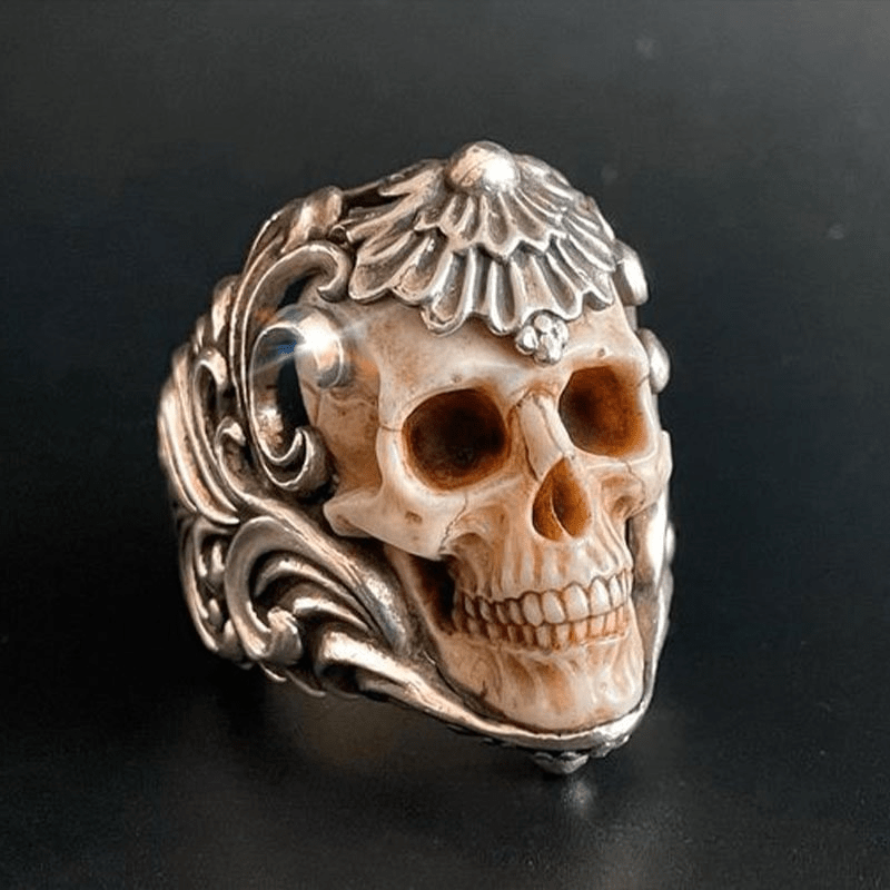 💀💀Vintage polsk floral pansergevir hodeskallering