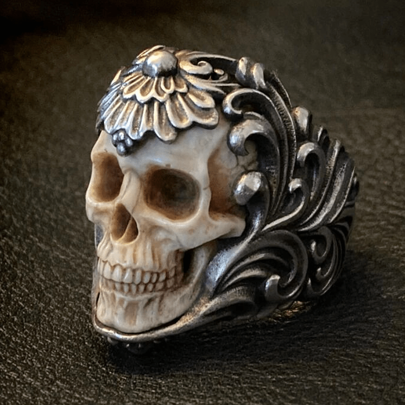 💀💀Vintage polsk floral pansergevir hodeskallering