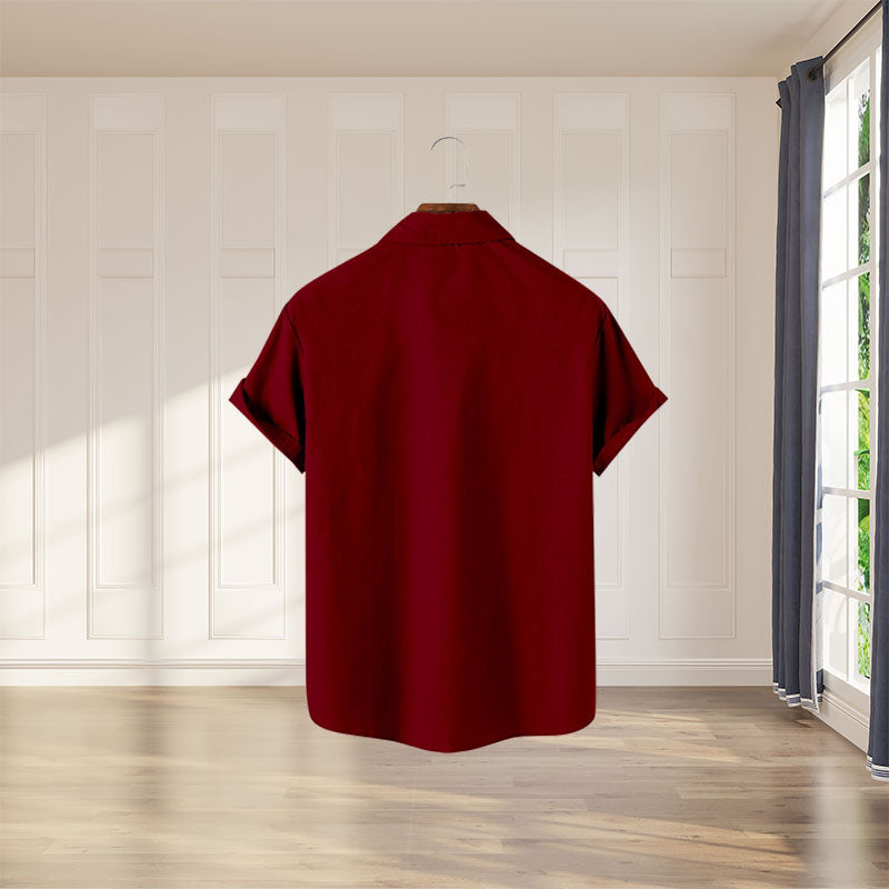 Kortermet skjorte med digitaltrykk for menn