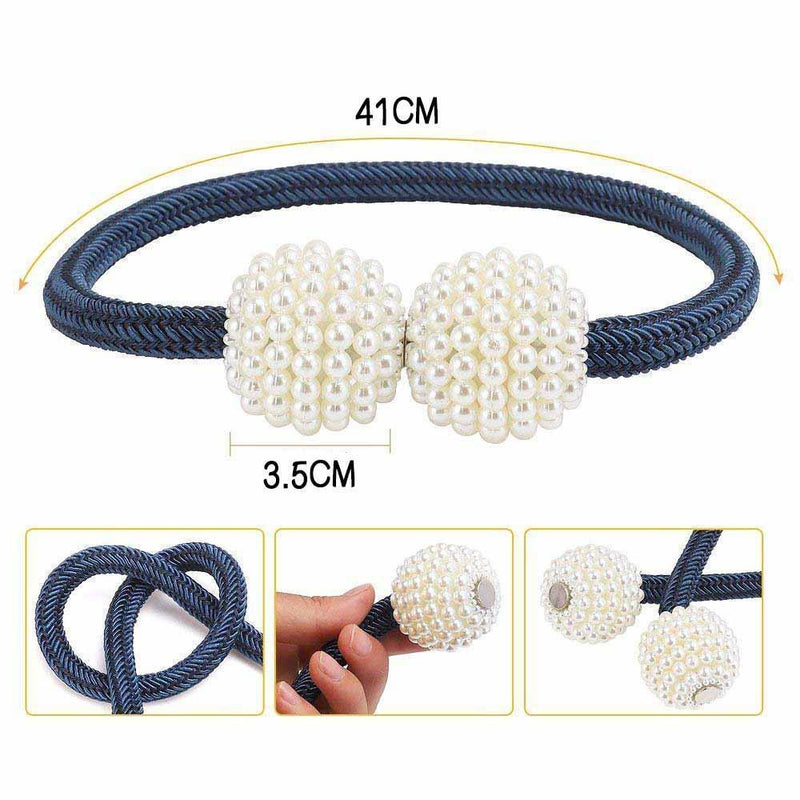Pearl Curtain Tiebacks with Strong Magnetic Clips, 2 pcs