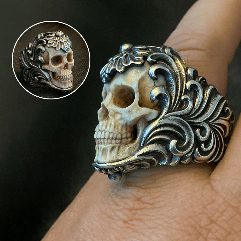 💀💀Vintage polsk floral pansergevir hodeskallering