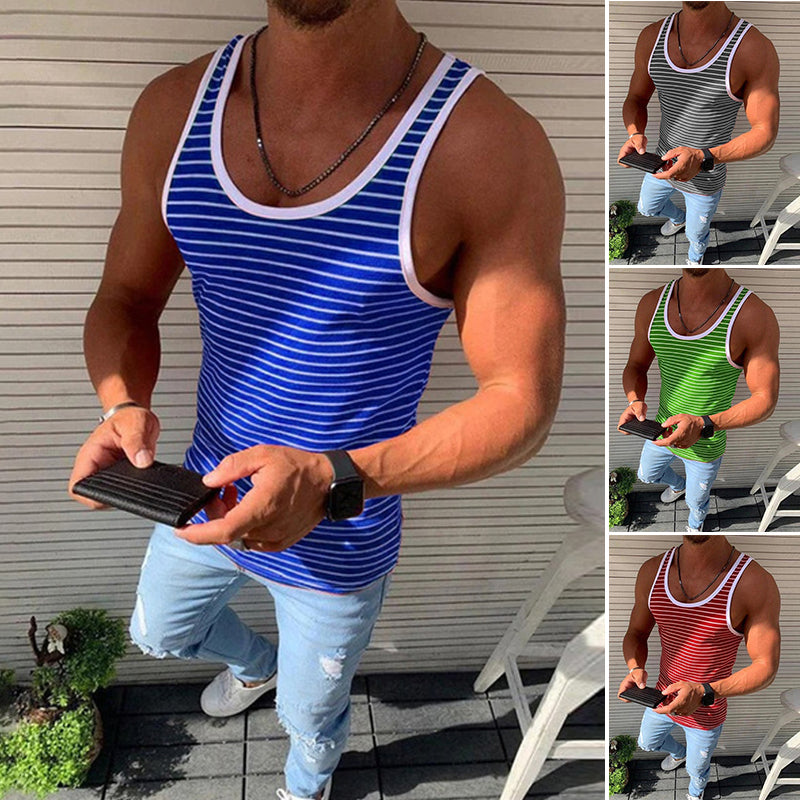 Stripete uformelt vest for menn