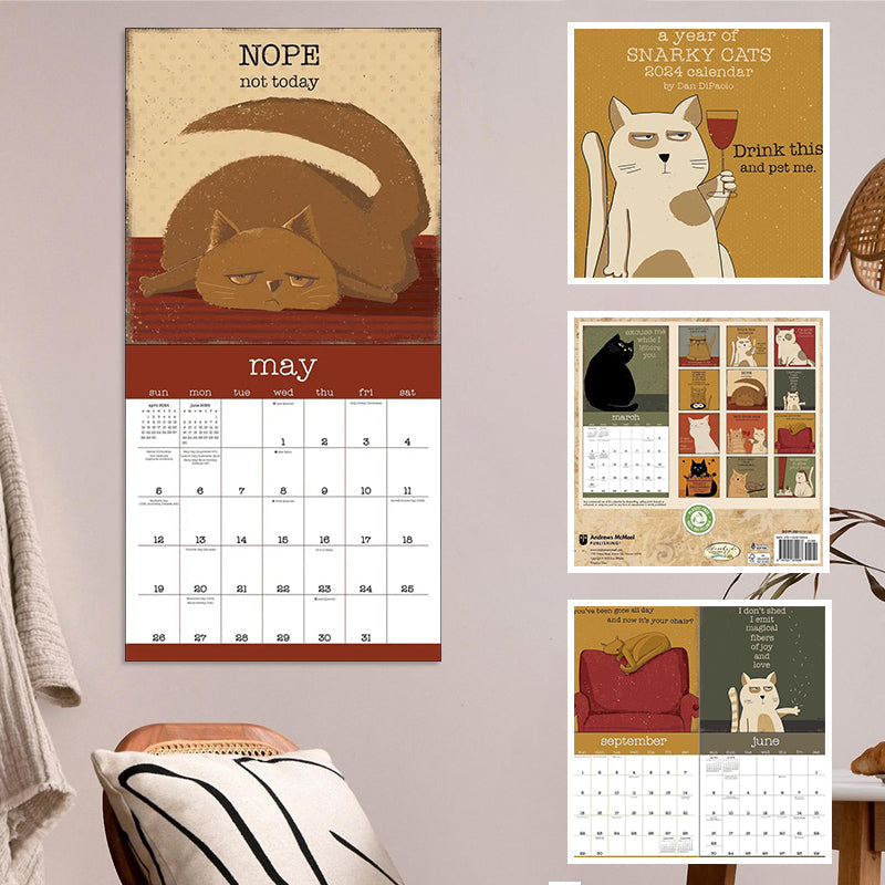 Et år med Snarky Cats 2024 veggkalender