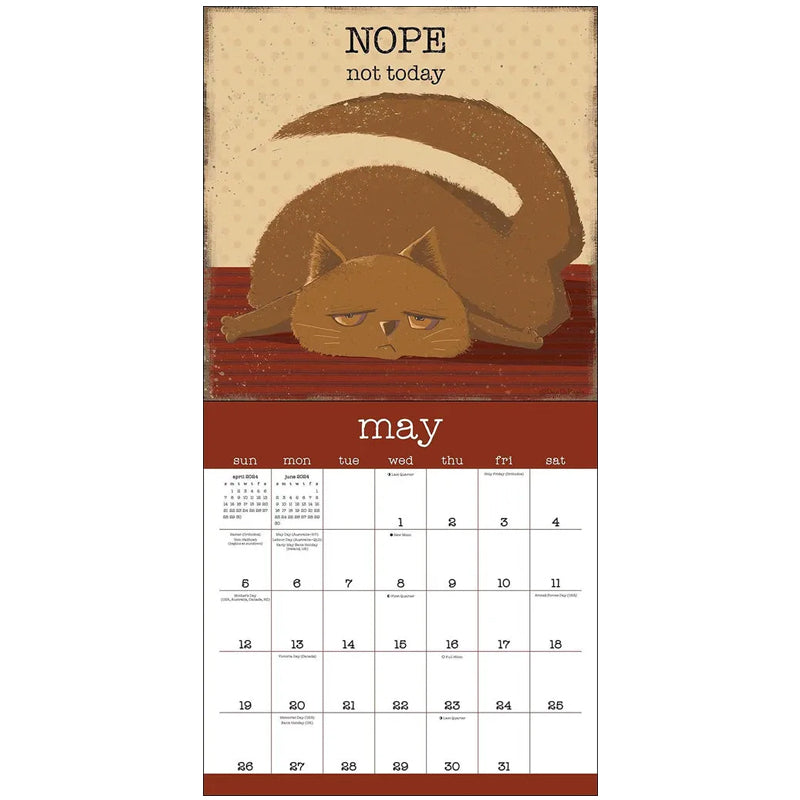 Et år med Snarky Cats 2024 veggkalender