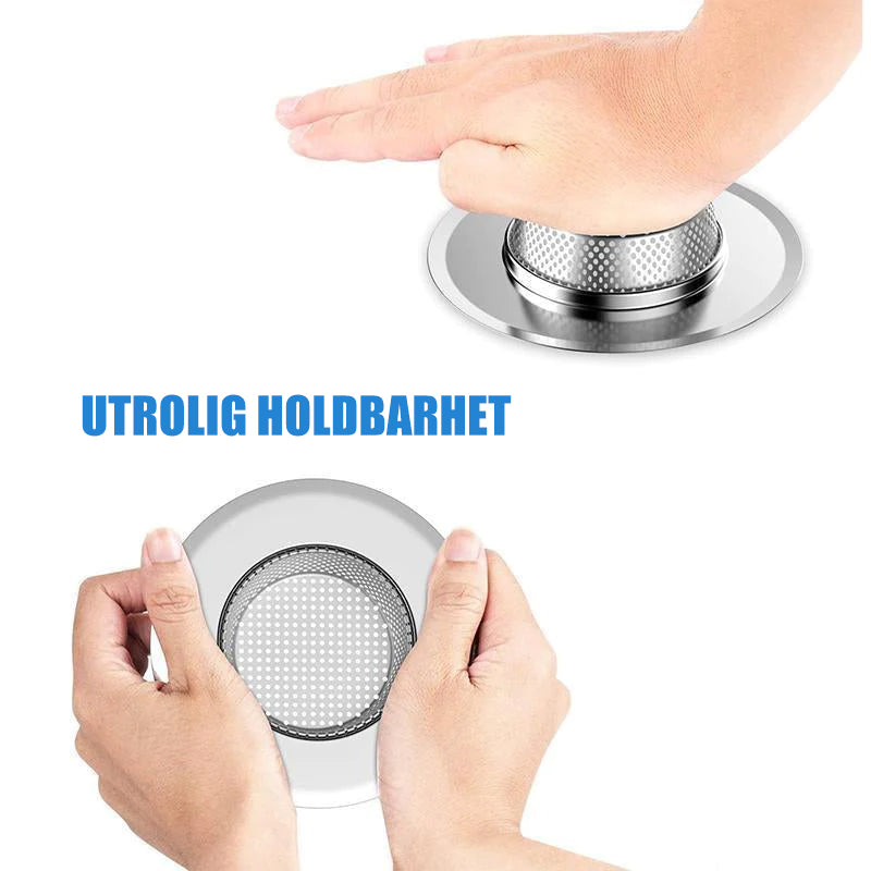 Kjøkkenvaskefiltre i rustfritt stål (3 stk)