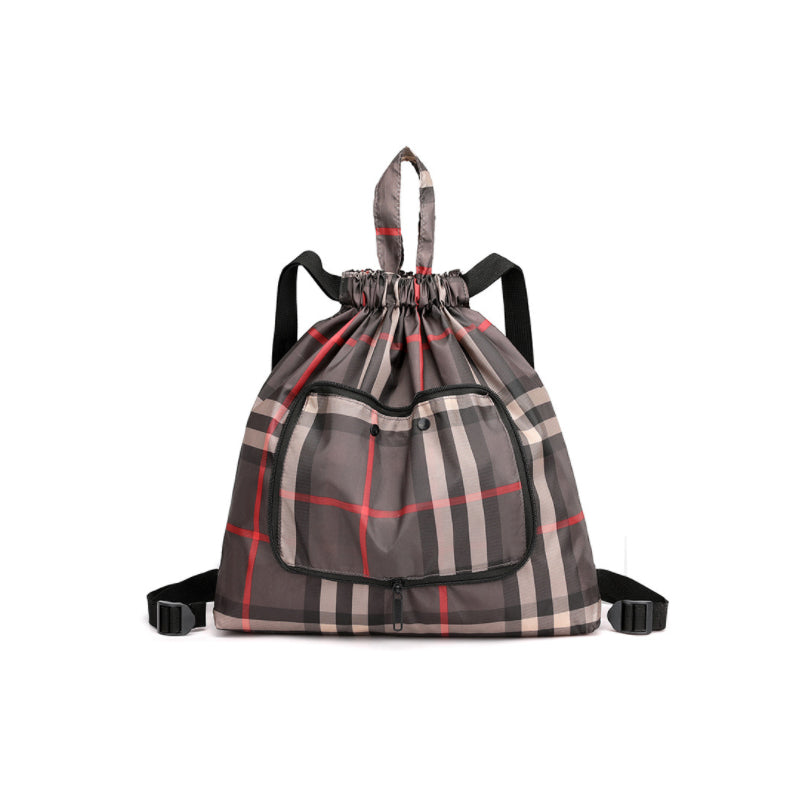 Ryggsekk med snøring og stor kapasitet