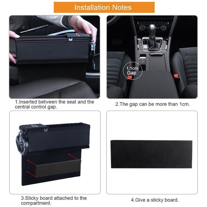 Multifunctional Car Seat Leather Storage Box