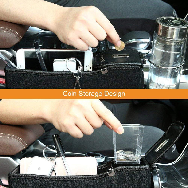 Multifunctional Car Seat Leather Storage Box