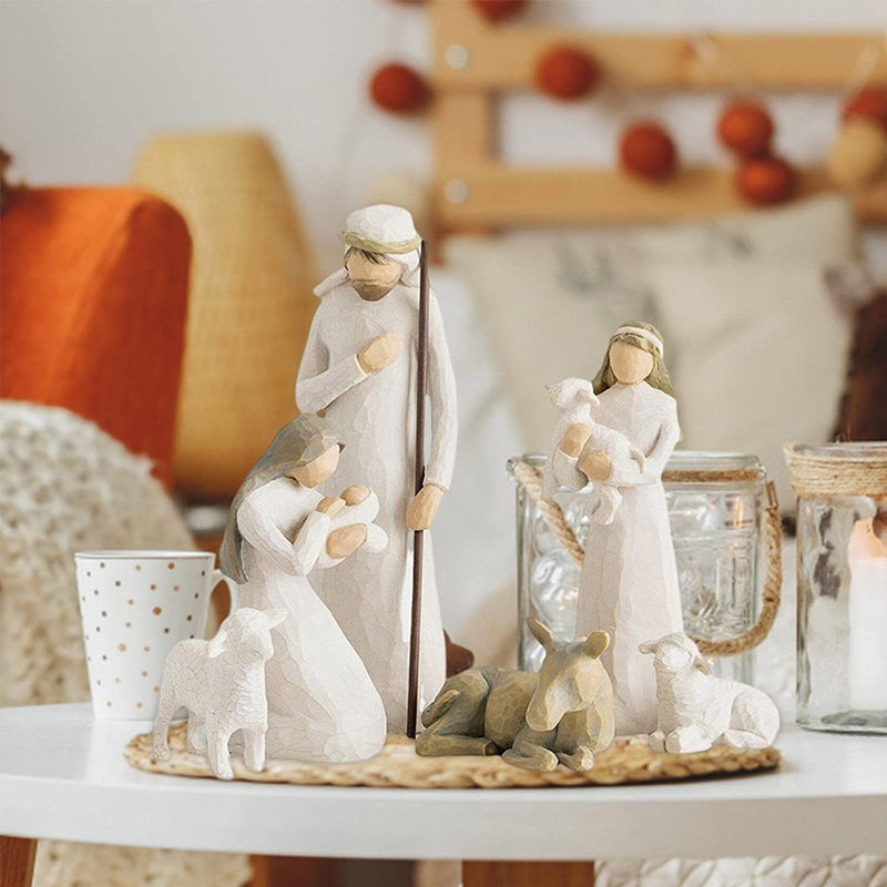 Willow Tree Nativity Figurines 6 PCs Resin Easter Ornament